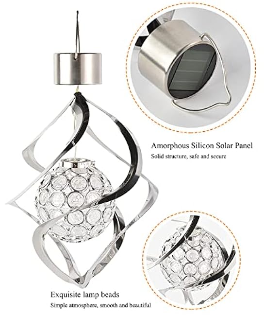 Solar Lights Hanging Landscape Lanterns 7 Color Auto-Changing Solar Wind Chime Lights