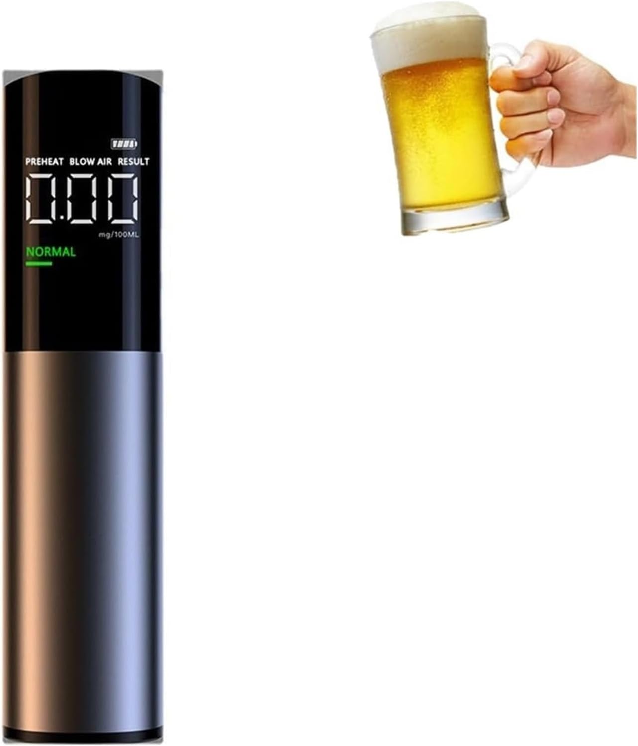 Portable Non-Contact Breathalyzer, 3-Color Display, 0-200Mg Range, 15S Quick Response for Personal & Home Use