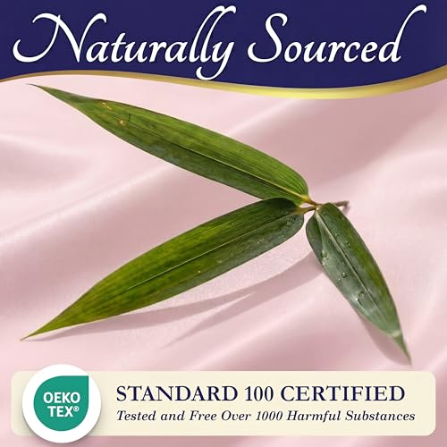 Image of DECOLURE 100% Viscose Derived from Bamboo Sheets California King Size - Luxury 4 Pc Naturally Cooling Sheets, Ultra Soft Bed Set - Deep 17 inch Pockets, Double Stitching, Oeko Tex Standard (Light Pink)