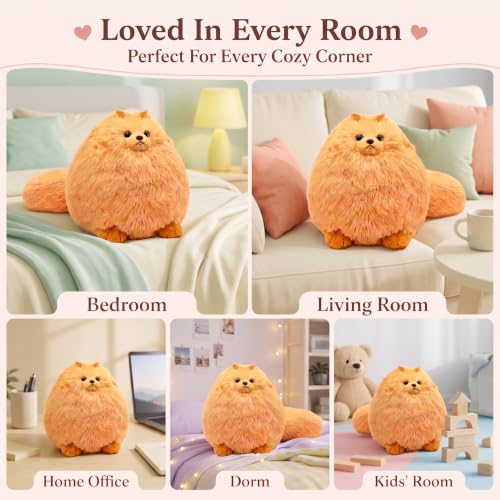 Image of Winsterch Plush Cat Stuffed Animal Toy, 10in Orange Stuffed Cat for Girls