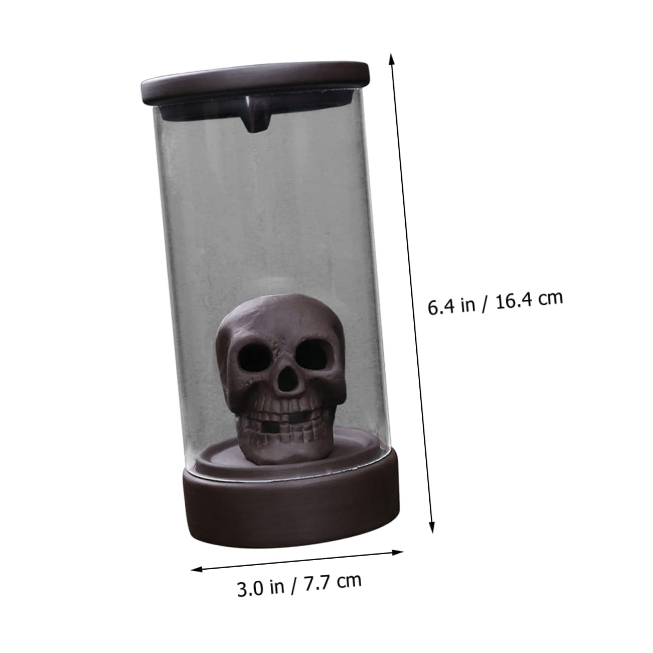 Aromabrenner in Totenkopfform aus Keramik, Halloween Geschenkideen | Räuchergefäßhalter, Coffee Farbe, für Meditation, Schlafzimmer und Yoga Raum, Rückfluss Brennen