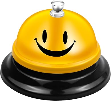 Call Service Bell Stainless Steel Desk Chrome Game Front Bells Kitchen Reception for Schools, Dinner, Hotel, Yellow, 3.3 x 2.3 inch Eruinfangtrdz048