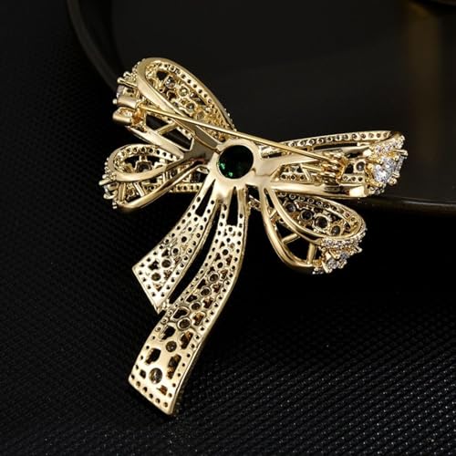 Image of Austrian Crystal Brooch Sparkling Rhinestone Brooch 18k Gold-Plated Birthstone Lapel Pin Jewelry Birthday Gifts for Women
