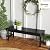 Outsunny 47" Outdoor Bench, 2-Person HDPE All-Weather, Backless, Black