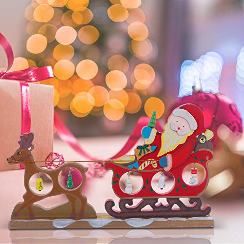 BESPORTBLE Decoração de Mesa de Natal Sinais Rena de Papai Noel Central Desktop Papai Noel No Trenó