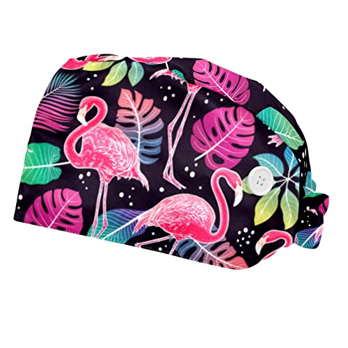 Chapeaux de travail pour hommes et femmes au motif Flamant Rose exotique