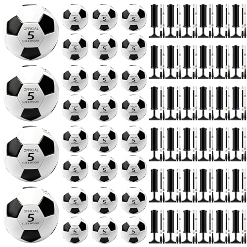 NICEMOVIC 48 Pack Deflated Soccer Balls Size 5 Bulk with 48 Pumps, Operation Christmas Bulk Items for Adults Donation Charity Train Practice Game, Deflated Soccer Balls with Pump Needles Set by NICEMOVIC - Used condition - US$267.71
