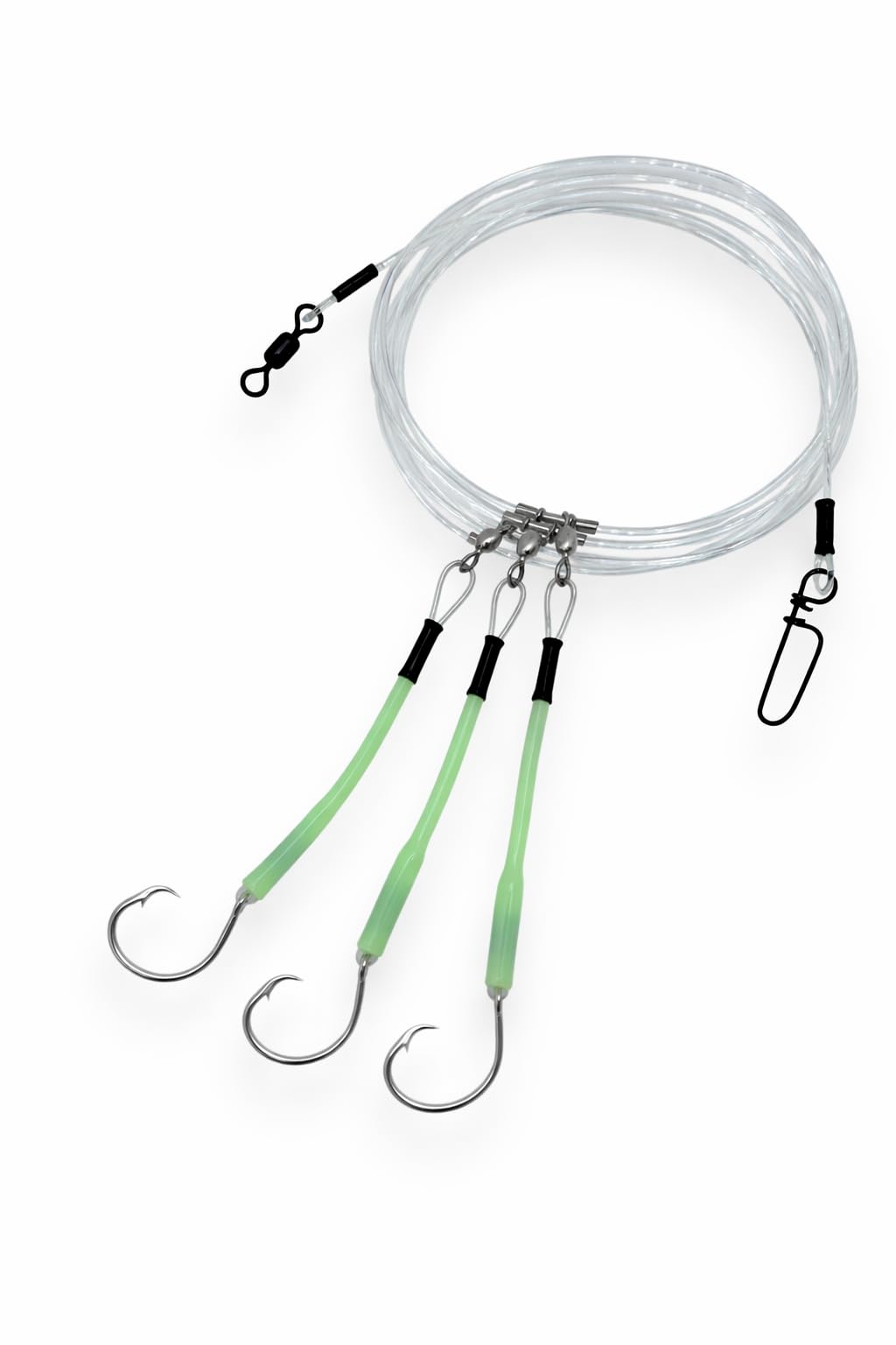 Deep Drop Fishing Rig – Glow in The Dark Sleeves – NOAA Compliant Circle Hooks – Tilefish Grouper Snapper Bottom Rig – Made in USA – End Game Tackle –