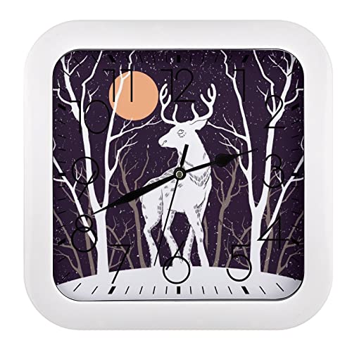 Pendule Murale Silencieuse Elan Blanc Moderne 26x26cm - 2