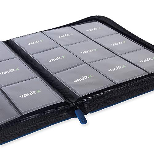 Vault X Premium eXo-Tec Binder - 9 Pocket Trading Card Album Folder - 360 Side Loading Pocket Binder for TCG (Blue)