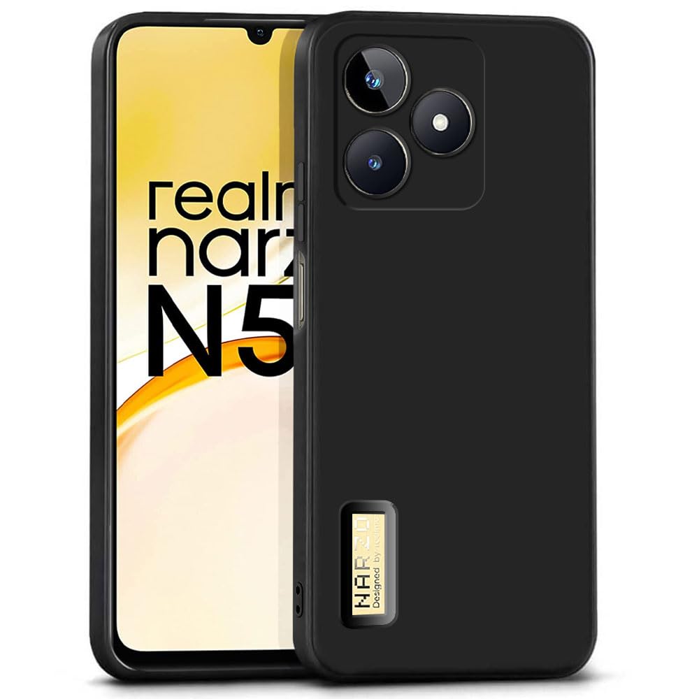 WOW IMAGINE Slim Ultra Soft Rubberised Back Cover for Realme Narzo N53 | Realme C53 | Realme C51 | Inner Velvet Fabric Lining | Matte Silicone Flexible Camera Protection Back Case - Black (B0C62DFJX8) Amazon Price History, Amazon Price Tracker