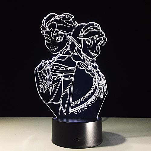 Preisvergleich Produktbild 3D LED Nachtlicht Illusion Lampe Zeichentrickfigur Mädchen Stimmungslicht Fernbedienung Nachttischlampe 7 Farben ändern Touch Switch Schreibtisch Lampen Geburtstagsgeschenk Deko Licht