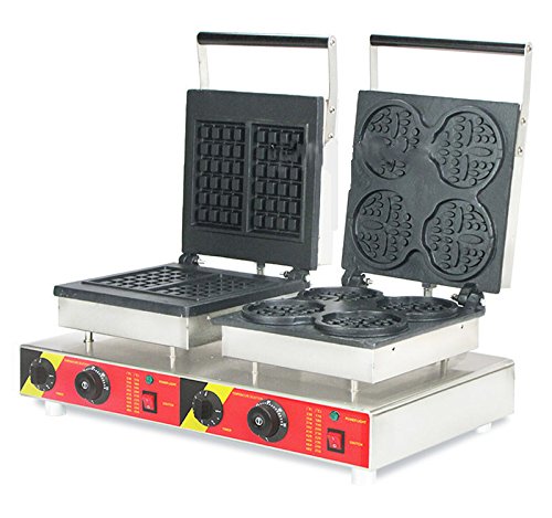 cgoldenwall, kommerziellen Waffel, die sich Maschine 2 in 1 Waffeleisen Maker Antihaft-Waffel Toaster Doppelkopf Waffle Baker Elektrische Belgische Waffel Herd - 220V