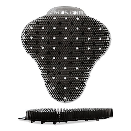 Image of Diversey Ekcos EKS-7BK-12 ekcoscreen 60 Day Premium Anti-Splash Urinal Screen, Deodorizer for Cleaner Restrooms, Mint Scent, Black, 12-Screens