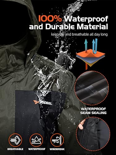 Rodeel Waterproof Fishing Rain Suit for Men (Rain gear Jacket & Trouser Suit)3