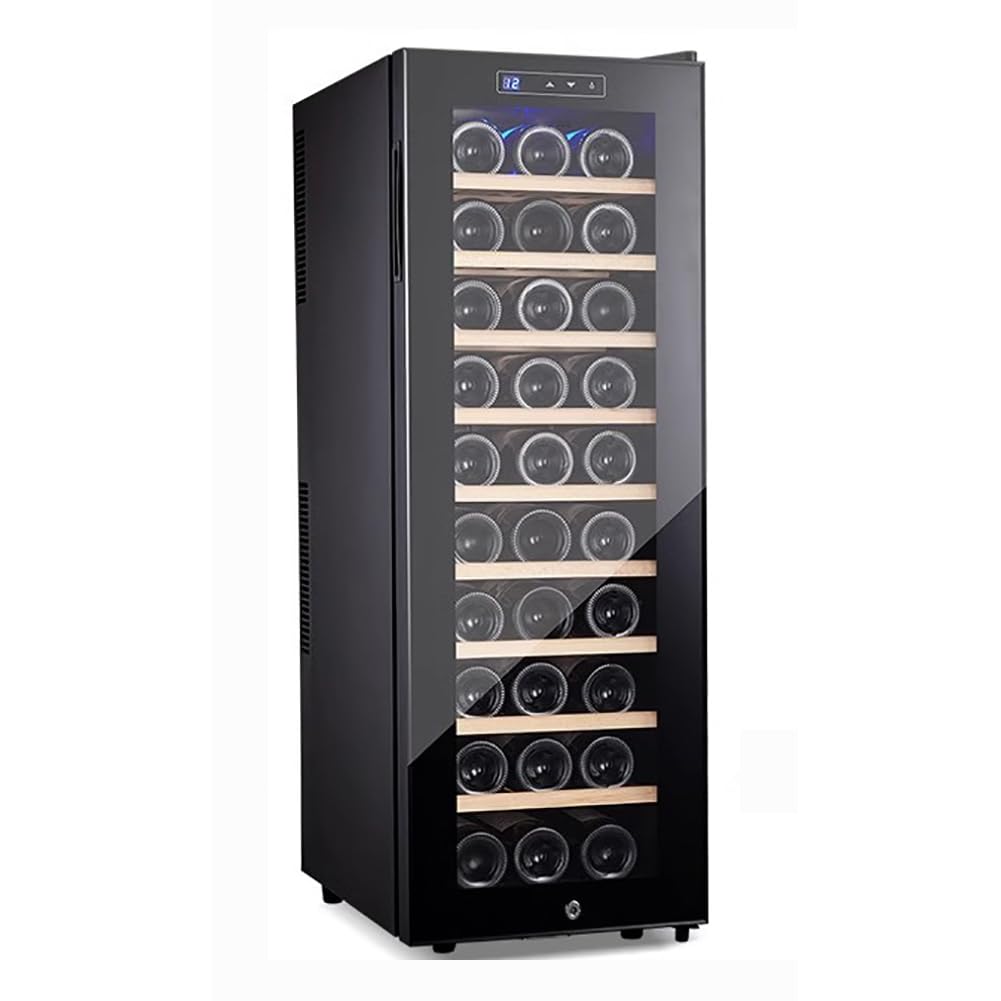 TT-YEL Constant Temperature Wine Storage Cabinet, Multi-Function Wine Refrigerator, 30-Bottle Wine Cellar Refrigerator, Digital Temperature Screen, Beverage/Tea Refrigerator,D
