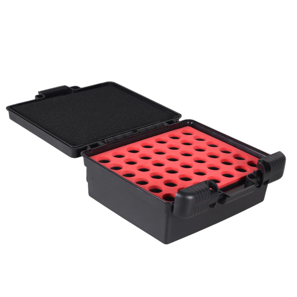 Caja de munición para Rifles, Estuche para 42 Cartuchos con Espuma amortiguadora, portamuniciones portátil para Rifles de Caza y Tiro