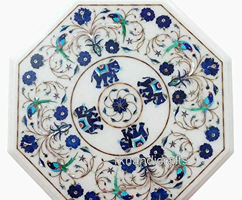 15 x 15 Inches Octagonal Marble Coffee Table Top Inlay Sofa Side Table