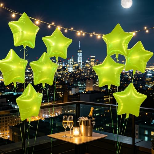 Image of MEETINGU 10PCS 18 inch Star Balloons Foil Balloons Foil Membrane Balloons Party & Wedding Decoration, Emerald Green