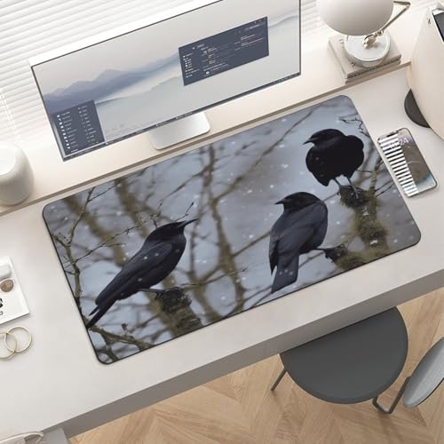 Black Crow Birds Desk Pad con base de goma grande miniatura 6