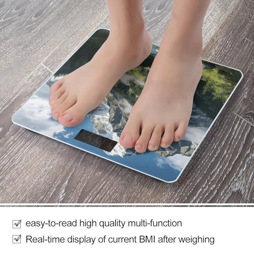 Báscula digital para baño Mountains con vidrio templado miniatura 5