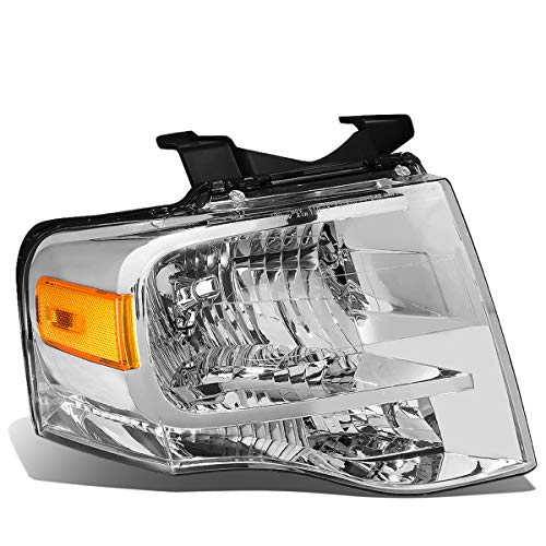 FO2503226 OE Style Passenger/Right Side Chrome Housing Headlight Lamp Compatible with Ford Expedition 07-14