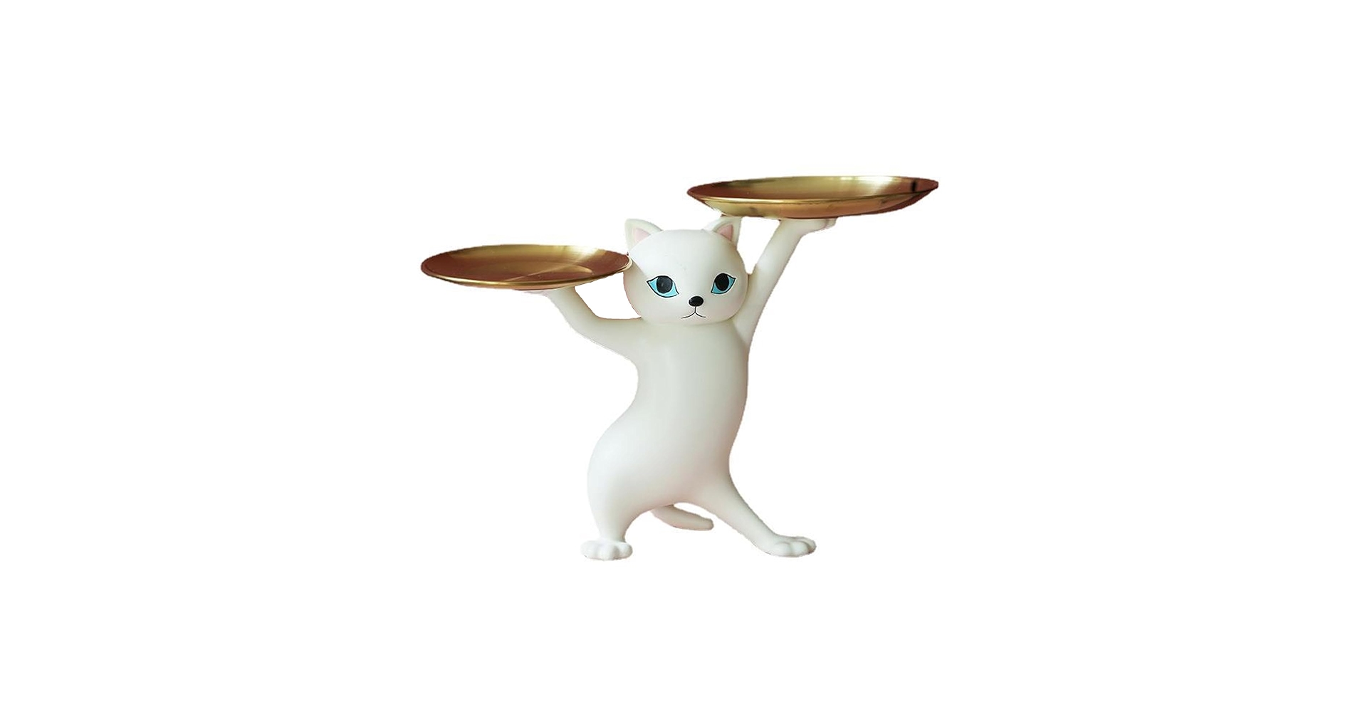ネコ置き物 Amazon.co.jp: 皿を捧げるネコ ねこ 猫ちゃん キー収納 猫置物