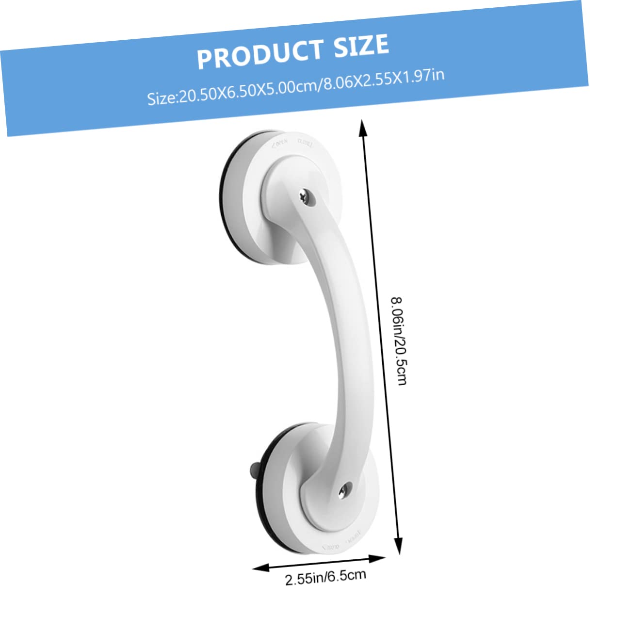 Alipis Sliding Door Handle Multi-Function Shower Handle Home Grab Bar Safety Grab Bar Elderly Handrail Easy Install Suction Cup No Drilling Needed