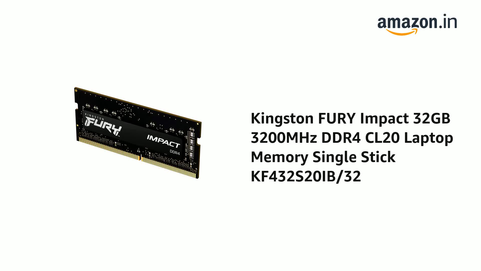 Amazon.in: Buy Kingston Fury Impact 32GB 3200MHz DDR4 CL20 Laptop