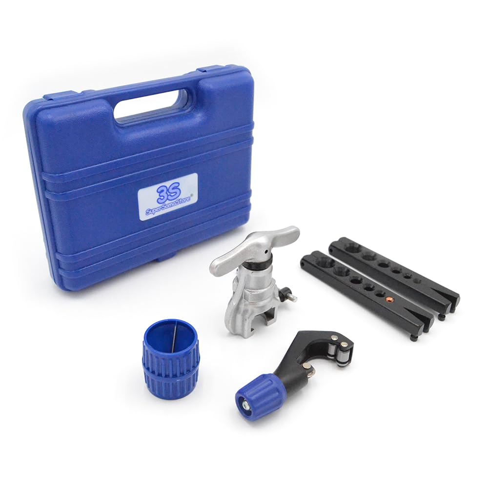 3S SuperSamaStore Kit Professionnel de Climatisation: Pompe 70 L, Ensemble de Manomètres 4 Voies, Dudgeonnière et Outil Dynamométrique