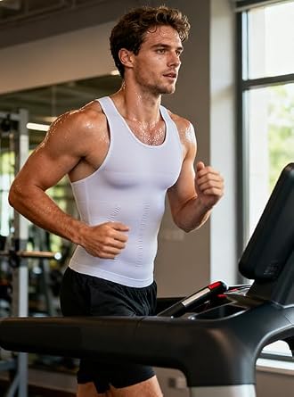 Casey Kevin Compression Tank Top Men, Men's Compression Shirts for Gym Training, Running Shapewear Sleeveless,4 Pack
