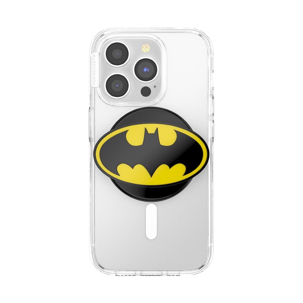 PopSockets Okrągły uchwyt do telefonu kompatybilny z MagSafe, pierścień adaptera w zestawie, uchwyt na telefon, kompatybilny z bezprzewodowym ładowaniem, WB Batman - I Am Batman