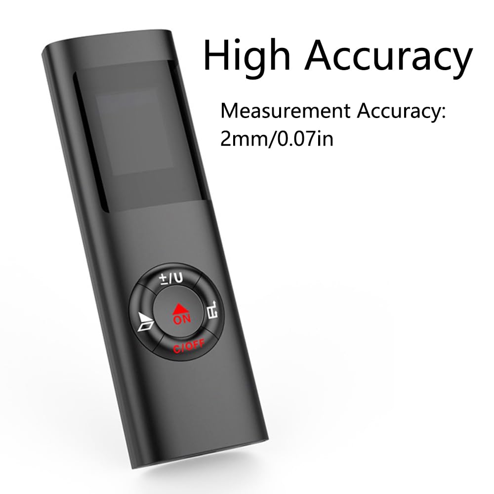 TopHomer JQ40 Télémètre Laser, Mesureur Numérique Portable à Rétroéclairage LED, Outil Portatif pour Mesure de Distance/Superficie/Volume