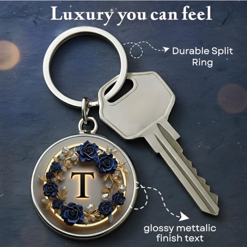 Image of magical gifts MG | Premium Alphabet & Initial Metal Keychain for Bags & Keys | Double-Sided | Personalized Initial Charm Keyring | Heavy-Duty Metal | Perfect for Gifting & Daily Use
