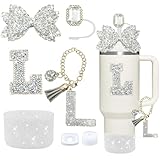 topper für boote Protect Cup- Rhinestone Diamond Straw stopper effectively maintains the cleanliness and hygiene of straws. Silicone boot can better protect your cup from damage during everyday use. The combination of handle charm, shiny rhinestone letter stickers, and dazzling bow decorations will make your cup even more stunning