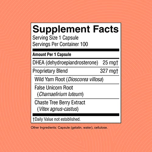 Nature's Sunshine DHEAF, 100 Capsules Formula for Women Supports Energy, Sleep, Joint