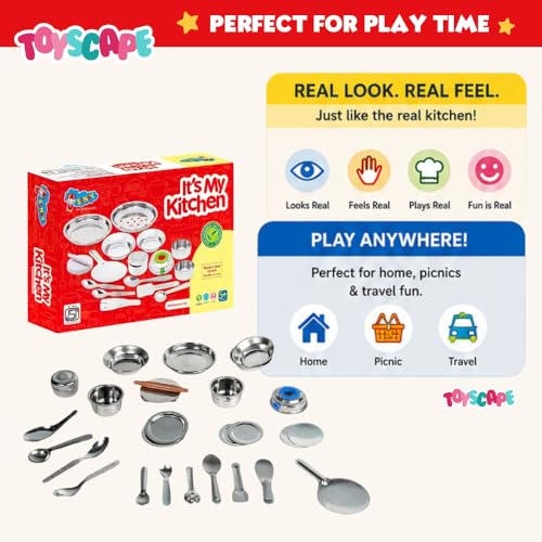 Image of Its My Kitchen | Best18 Pieces Kitchen Set for Kids | A Perfect Roleplay Pretend Play Kitchen Play Set for Kids