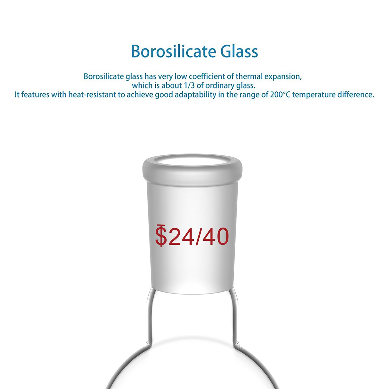 Matraz Fondo Redondo Cristal Borosilicato Pared Gruesa 24/40 100ml