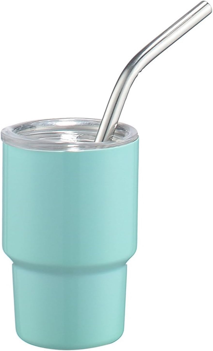 Tazza da viaggio in acciaio inossidabile Tazza da auto portatile con coperchio e cannuccia Piccola bottiglia d’acqua Tazza da caffè Bicchieri