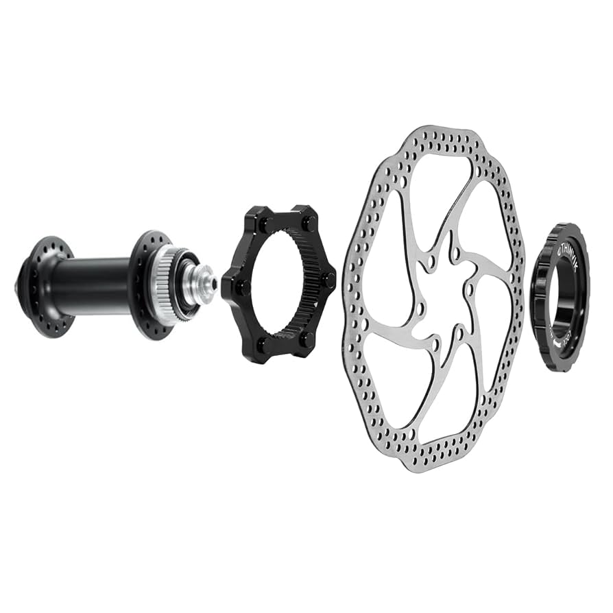Aluminum Center-Lock Hubs To 6-Bolt Disc Brake Rotor Adapter For Converting Shimano Center-Lock Hubs To Fit 6-Bolts Rotors,Center-Lock Adapter For 12mm Thru-Axle Hub,fit 6 Rotors,QR Compatible Version