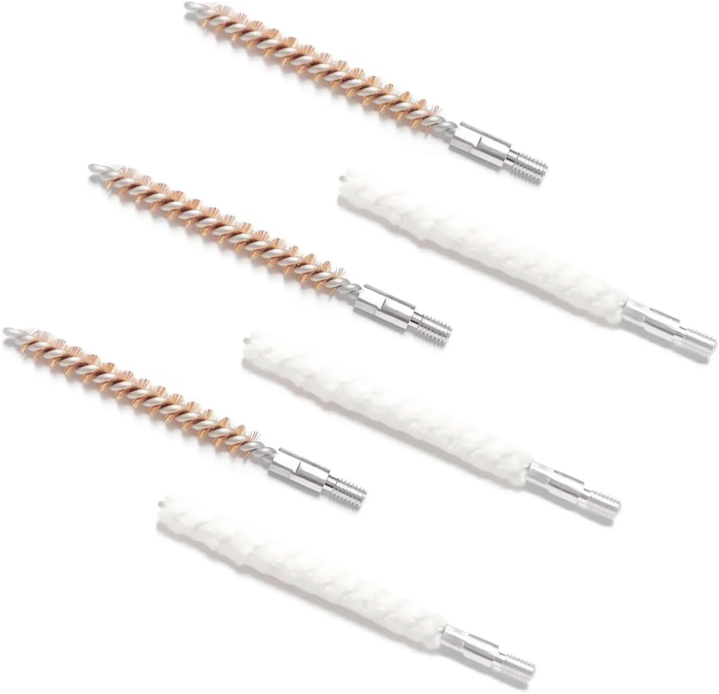 Eamber 6 Pack Bore Brush/Swab Kit,Shoutgun/Pistol Bore Brushes Cleaning Mop Brushes 22-.223 Cal 5.56mm/357.380.38 Cal 9mm/12GA