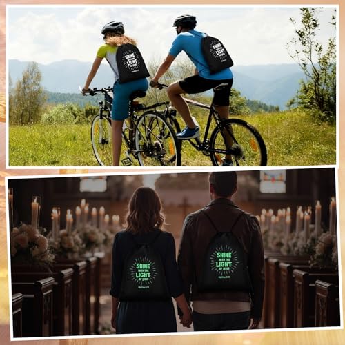 Image of 24 Pcs Shine with The Light of Jesus Drawstring Backpacks Bulk