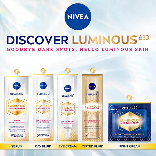 NIVEA Cellular LUMINOUS 630 Anti-Dark Spot Tinted Fluid SPF 20 Double Corrector (40ml), Correcting Dark Spot Cream, Facial Concealer for Luminous Skin - Image 6