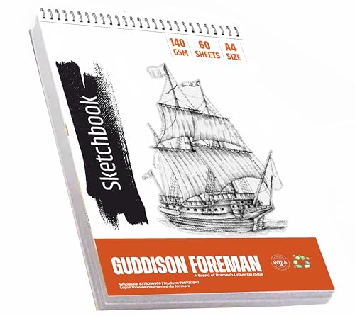 Image of A4 Drawing Book /Sketchbook | 60 Sheets (120 Pages) | Hardcover at Back | Acid Free Paper, for Doodling