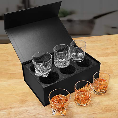 Whiskey Glasses-COPLIB 11 OZ Rocks Glasses With Luxury Box,Set of 6|3 styles Crystal Old Fashioned Whiskey Glasses |Perfect for Whiskey Lovers, Durable Glasses for Scotch, Bourbon, Cocktail - Thumbnail 6