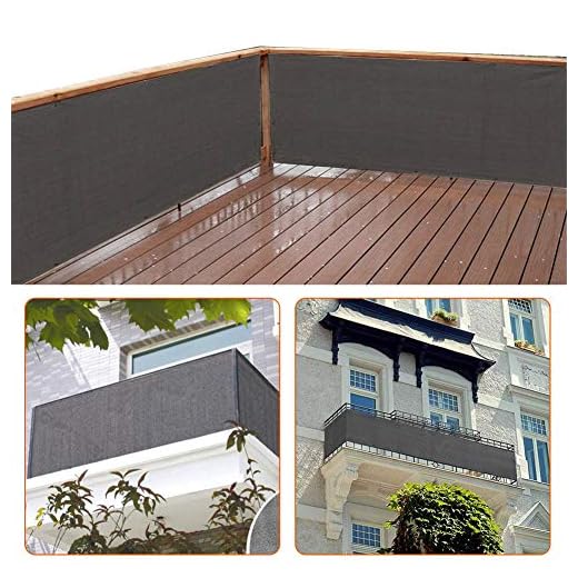 zimo Balcony Privacy Shield Sun Protection Opaque Weather-Resistant Balcony Cover Fence Privacy Screen 3×16.4' (Grey)