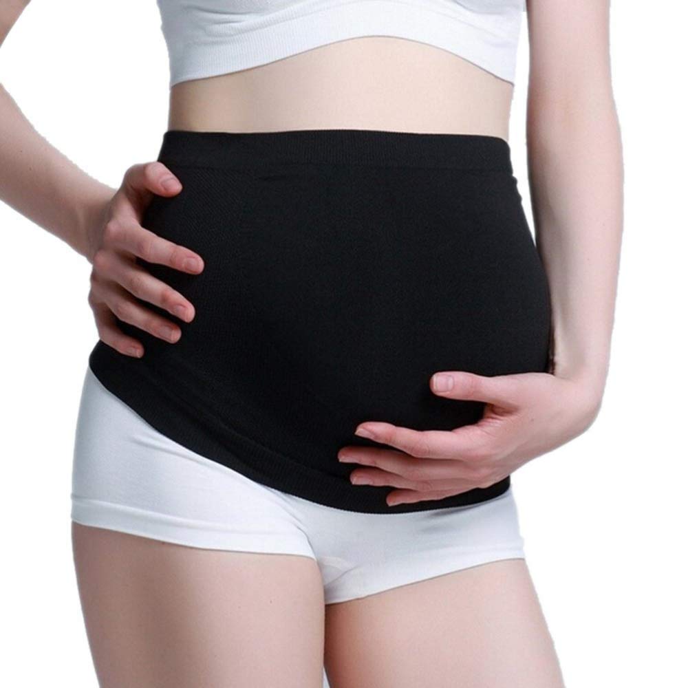 MommySafe Pregnancy Belly Support Band - RF-EMF Shielding Maternity Belly Band, Pregnancy Must Haves (Small, Black)