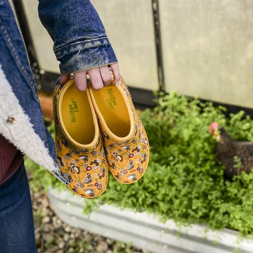 Image of Western Chief Women's Neoprene Waterproof Insulated Rubber Garden Clogs | Ladies footwear with warm lining, removable EVA comfort insole, and easy rinse self-cleaning outsole for wet weather chores