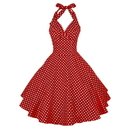 MeiLyviba Kleider Damen 50er 60er Jahre Kleid Neckholder 1950Er...