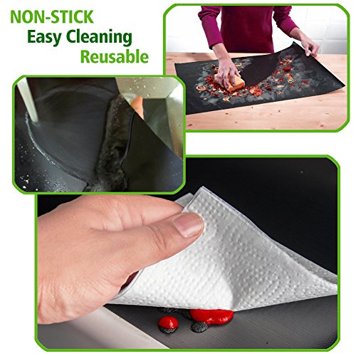 CHERAINTI Grill Mat Oven Liner 70"x16" Non-Stick Reusable Barbecue BBQ Mat, Cut to Any Size, for Gas Grill, Charcoal, Electric Grill, Electric Oven, Heat Resistant - Thumbnail 4